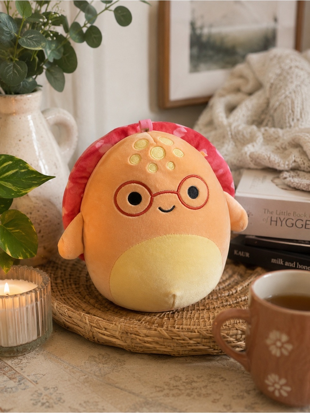 Squishmallows Caine the Turtle NWOT Plush 10” Red Glasses Stuffed Animal